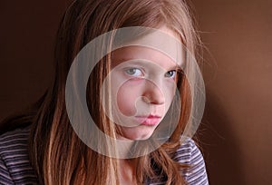 Sulky young girl photo