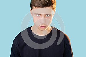 sullen guy teen anger bullying violence offended photo