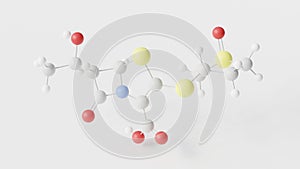 sulopenem molecule 3d, molecular structure, ball and stick model, structural chemical formula antibiotic