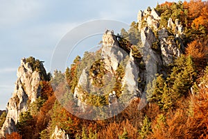 Sulov Rocks in Autumn, Strazov Mountains, Slovakia
