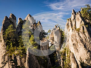 Sulov rocks, nature reserve in Slovakia with gothic rock gate