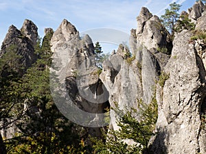 Sulov rocks, nature reserve in Slovakia with gothic rock gate