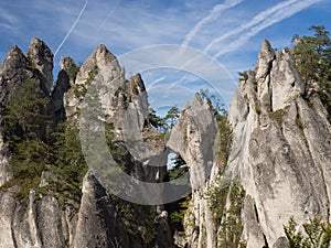 Sulov rocks, nature reserve in Slovakia with gothic rock gate