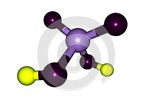 Sulphur acid molecular structure on white background