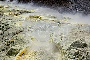 Sulphur smoke on Vulcano Island, Sicily