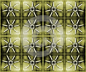 SULPHUR YELLOW AND BLACK ABSTRACT REPEAT PATTERN