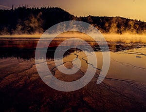 Sulphuric & Acidic hot water pool Yellowstone