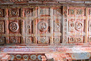 Sulptures and carvings on the ceiling, Nataraja mandapa, Airavatesvara Temple complex, Darasuram, Tamil Nadu. In the centre panel