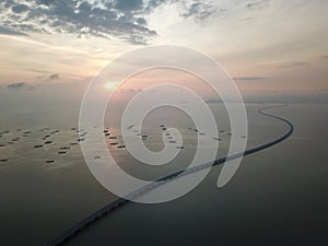 Sultan Abdul Halim Muadzam Shah Bridge in amazing sunset