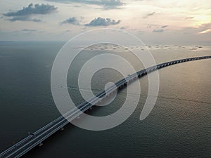 Sultan Abdul Halim Muadzam Shah Bridge in evening