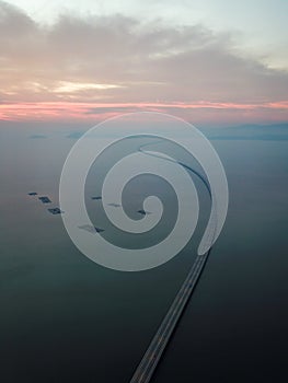 Sultan Abdul Halim Muadzam Shah Bridge in sunset