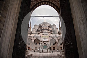 Sultan Ahmed Blue Mosque in Istanbul at sunset