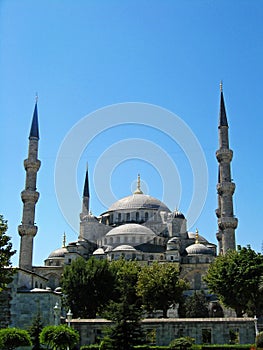 Sultan Ahmed Mosque or the Blue Mosque in Istanbul , Turkey