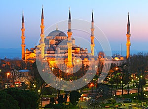 Sultan Ahmet Blue Mosque Dusk photo