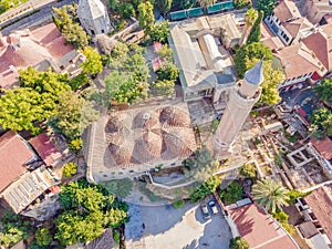 Sultan Alaaddin Camii Minaret. Antalya Turkey. Drone view