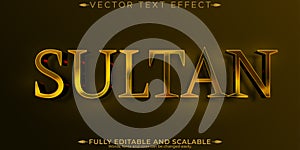Sultan editable text effect, editable gold and luxury text style