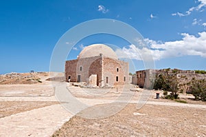 Sultan Ibrahim mosque Inside the Fortezza of Rethymno. Crete, Greece.