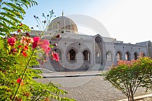 The Sultan Qaboos Grand Mosque is the largest mosque in Oman, located in the capital city of Muscat photo