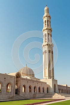 The Sultan Qaboos Grand Mosque in Muscat, Oman