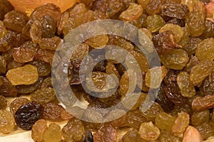 Sultana raisins background close up