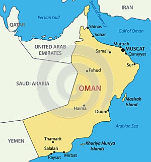 Sultanate of Oman - vector map