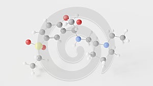 sultopride molecule 3d, molecular structure, ball and stick model, structural chemical formula benzamide