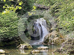 Sum Falls in the Vintgar Gorge or Bled Gorge - Bled, Slovenia Triglav National Park - Der Wasserfall Sum am Ende der Vintgar