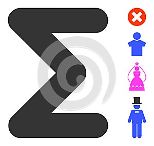 Flat Sum Vector Icon Symbol photo