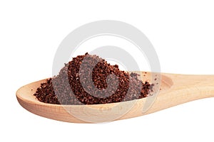 Sumac spice in a wooden spoon