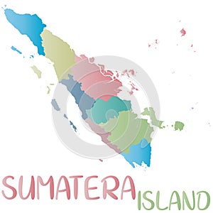 Sumatera island map. Islands silhouette icon. Isolated sumatera map