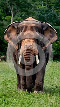 Sumatran elephant in Ragunan Wildlife Park, wildlife conservation photo