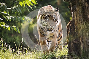 Sumatran Tiger, panthera tigris sumatrae