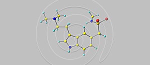 Sumatriptan molecular structure isolated on grey