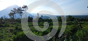 SUMBING mountain view in the morning in wonosobo, central java, indonesia.