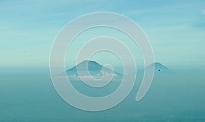 Sumbing and Sindoro volcaones in central Java