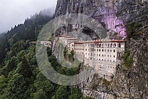 Sumela Monastery Turkish: Sümela Manast?r?, is a Greek Orthodox monastery, in the Maçka district of Trabzon.