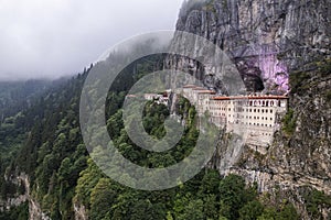 Sumela Monastery Turkish: Sümela Manast?r?, is a Greek Orthodox monastery, in the Maçka district of Trabzon.