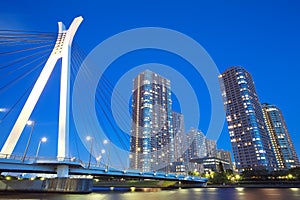 Sumida river in central Tokyo ,Japan