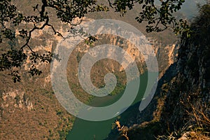 Sumidero Canyon Chiapas Mexico in Grijalva river