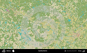 Sumilina District, Belarus. Topographic Humanitarian