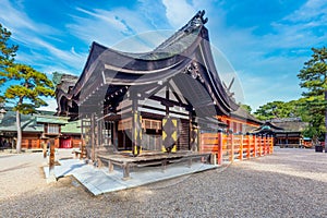 Sumiyoshi Taisha Shinto Shrine in Osaka, Japan. Sumiyoshi Grand Shrine or Sumiyoshi Taisha in osaka city, Kansai, Osaka, Japan photo