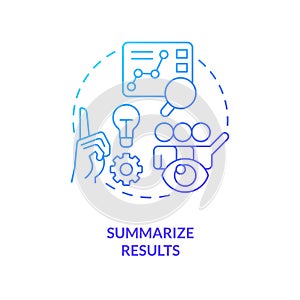 Summarize results blue gradient concept icon