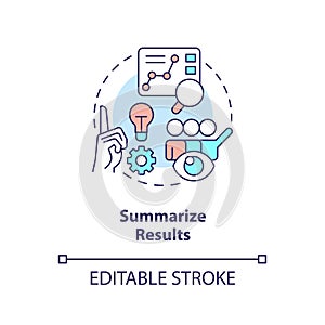 Summarize results concept icon