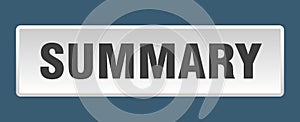 summary button. summary square isolated push button.