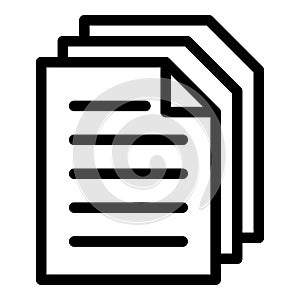 Summary papers icon, outline style photo
