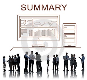 Summary Progress Analytics Computer Concept photo