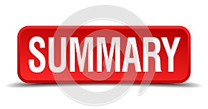 Summary red 3d square button