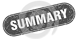 summary sign. summary grunge stamp.