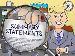 Summary Statements through Magnifier. Doodle Style. photo