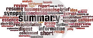 Summary word cloud